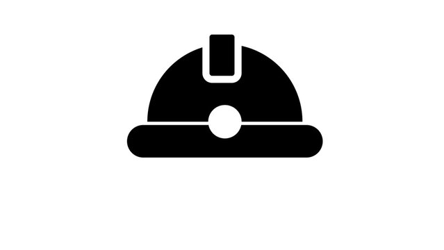 Miner helmet with lamp icon vector illustration. Construction hard hat silhouette isolated on white background.