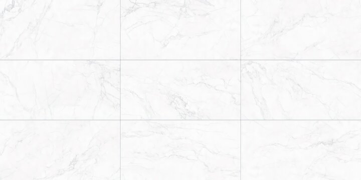 White Marble Tile 3x3 Grid Sparse Grey Veining Polished Stone Classic Luxurious