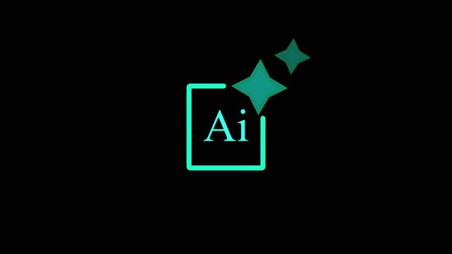 A clean and modern AI design icon featuring a glowing shine effect. Ideal for representing digital creativity A clean and modern AI design icon featuring a glowing shine effect.