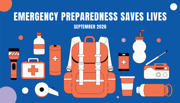 Emergency preparedness kit items for disaster survival and safety