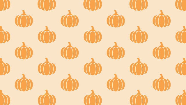 Seamless orange pumpkin pattern background vector illustration for autumn halloween thanksgiving wallpaper