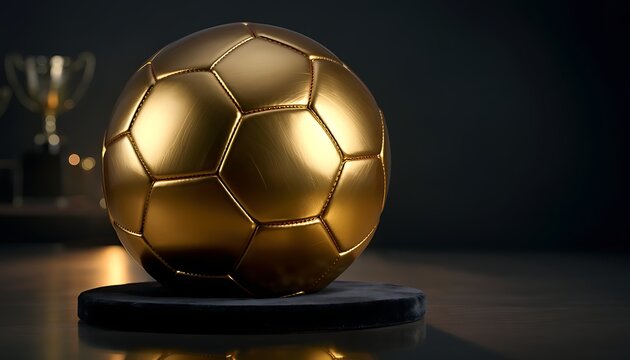 Golden brass ball bearing on black surface closeup.