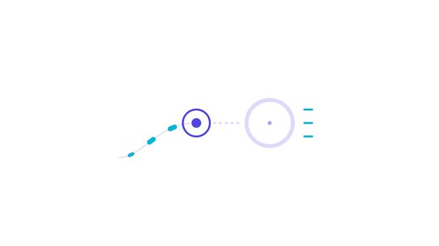 Abstract animated graphic with circles and lines.