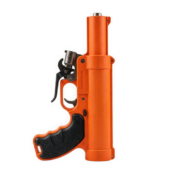 Orange signal flare gun isolated on transparent background