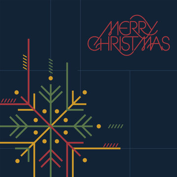Merry Christmas greeting card square template.