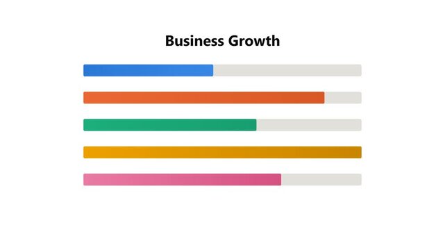 Abstract colorful progress bar chart for data analysis and corporate performance tracking metrics