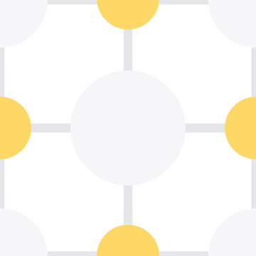 Minimalist Geometric Network Seamless Pattern, Abstract Circle Connection Node Design for Modern Background