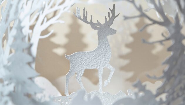 Festive reindeer paper cutouts for Christmas holiday home decor.