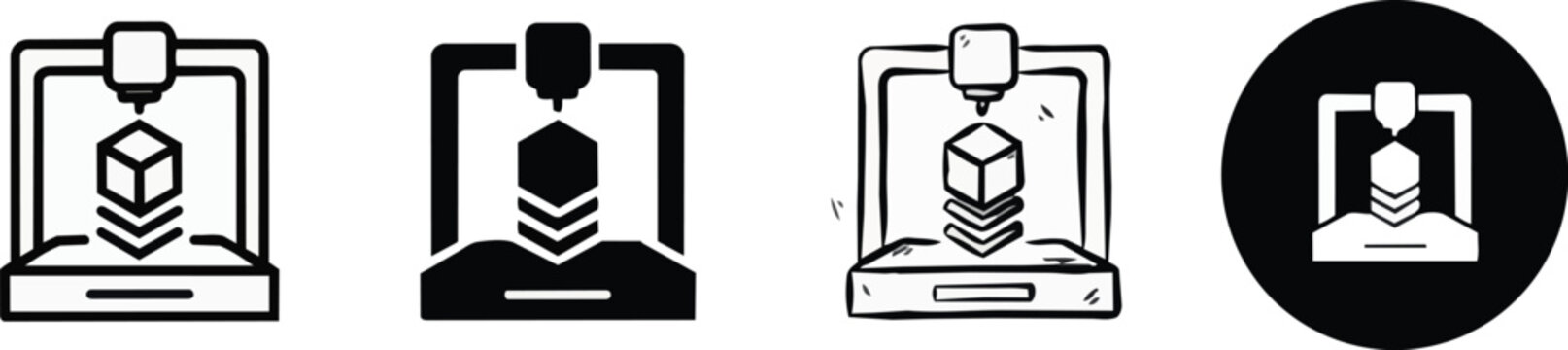 3d printer icons set individual icon set, individual icon