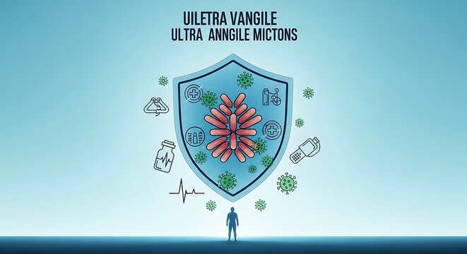Human immune system defense shield against pathogens with bacteria, protection