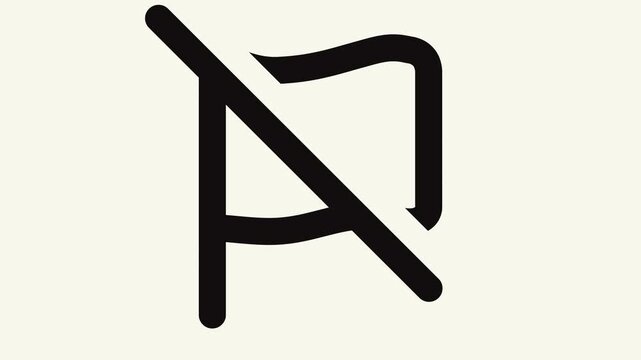 flag with slash animation outline icon