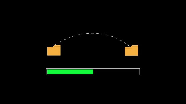 animated folder to folder file transfer progress ui.