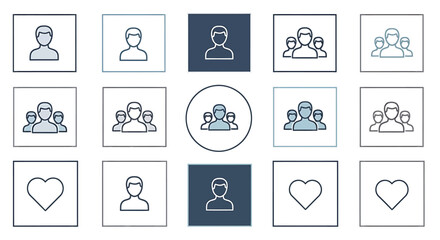 Fototapeta premium People icons in various combinations.