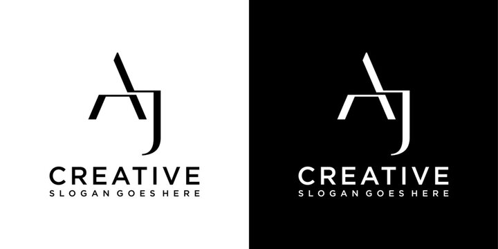 AJ or JA initial letter logo design vector