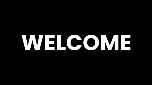 Welcome Text Reveal Animation with Alpha Channel, Text Reveal on Transparent Background.