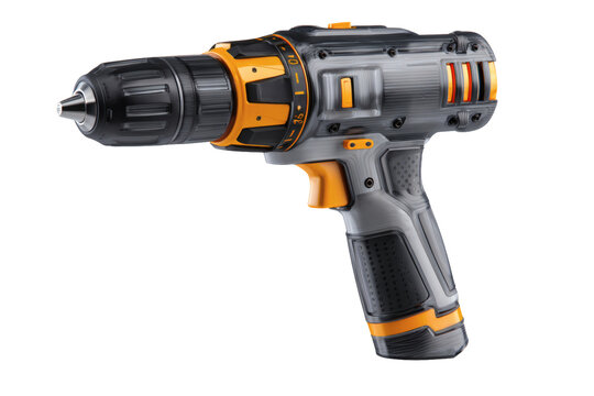 Professional Cordless Brushless Power Drill with Carbon Fiber Body Isolated on White Background for Construction and DIY.