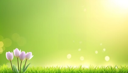 Fototapeta premium Minimal spring flowers with glowing bokeh