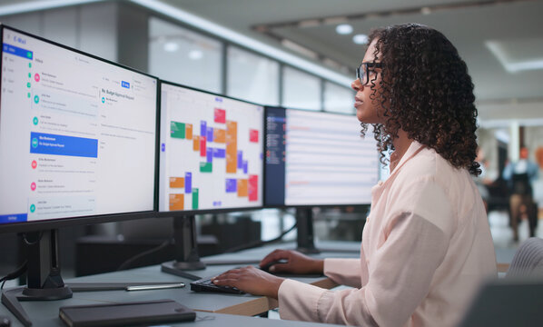 Woman Managing Busy Corporate Client Meetings Using Secure Email