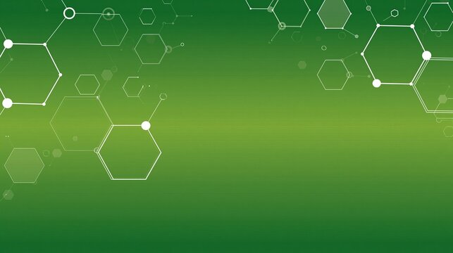 Green molecular pattern with connected hexagons