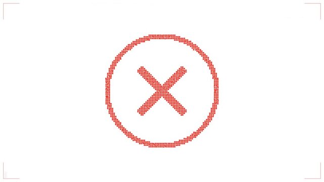 Fragmented Digital Error Warning Symbol Animation