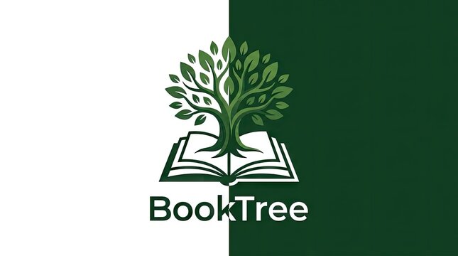 BookTree education and knowledge logo design.