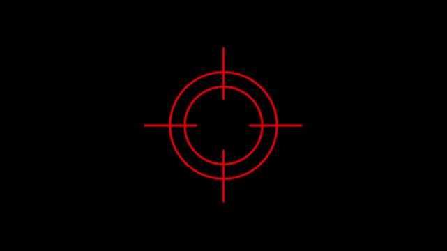 Scanning moving target shape with alpha channel, Target, Aim, Goal icons.Business target concept. Military training, Military target icon animation on black background