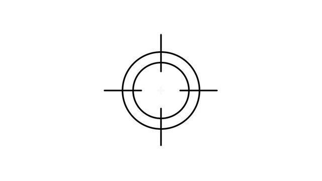 Scanning moving target shape with alpha channel, Target, Aim, Goal icons.Business target concept. Military training, Military target icon animation on black background