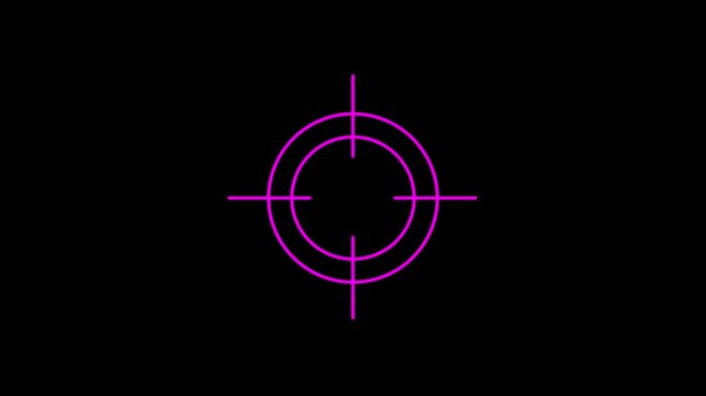 Scanning moving target shape with alpha channel, Target, Aim, Goal icons.Business target concept. Military training, Military target icon animation on black background