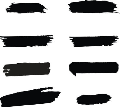 Brush strokes bundle vector paintbrush set painted lines