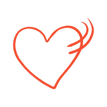 Red Flying Heart Icon with Motion Lines Isolated on White Background