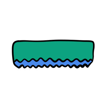 Green and Blue Cleaning Sponge Icon for Household and Kitchen Chores
