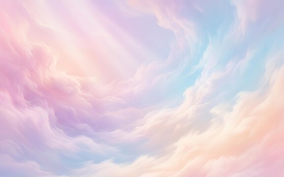 Dreamy pastel cloud gradient background with subtle volumetric light, modern luxury wallpaper

