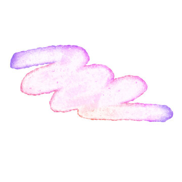 Purple Pink Watercolor Zigzag Brush Stroke Abstract Swatch Element