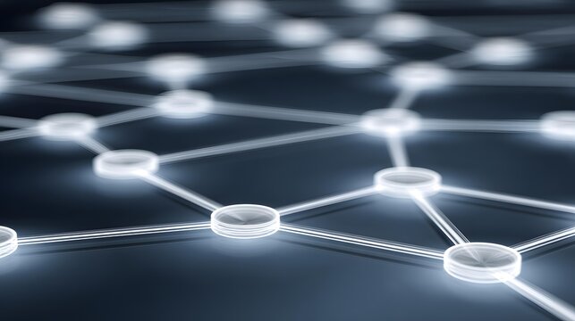 of data flow with glowing lines and nodes forming a complex network structure