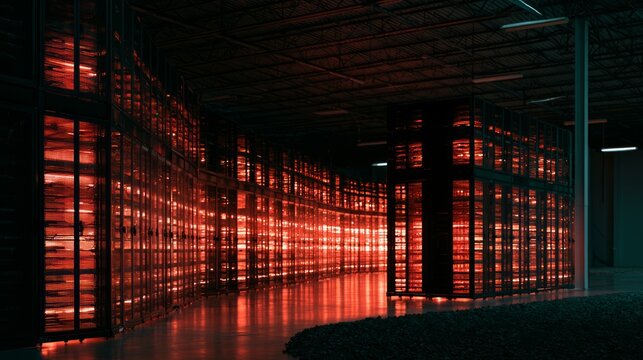 Empty Futuristic Automated Supermarket