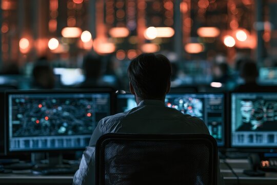 Security Analyst Monitoring Retail Surveillance