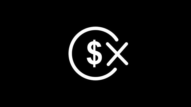  Dollar sign with check mark and cross financial transaction successful and failure concepts  money, 4k video animation.