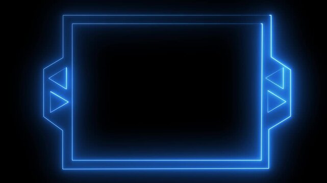 Neon glowing pink glowing HUD frame with animated geometric border and digital interface video