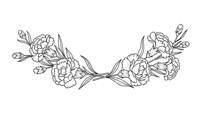 Black and white floral decorative arrangement.