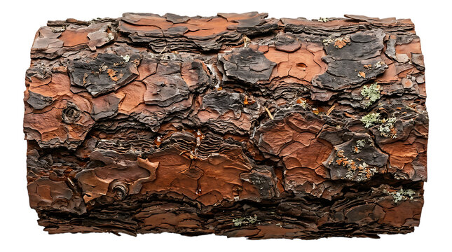 Natural textured brown tree log piece with rough bark detail