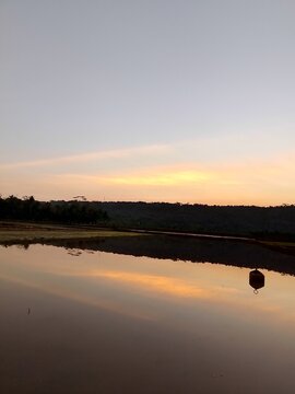 sunset over the river