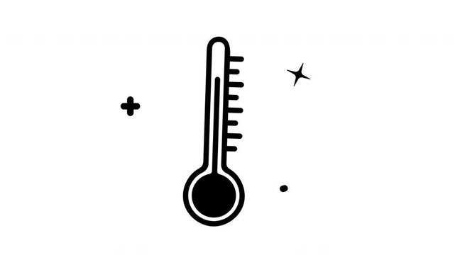A simple black thermometer icon animation is perfect for medical websites, healthcare infographics, and educational health.