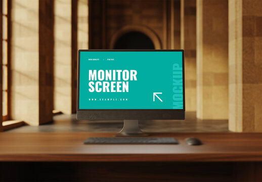 Realistic Desktop Screen Mockup