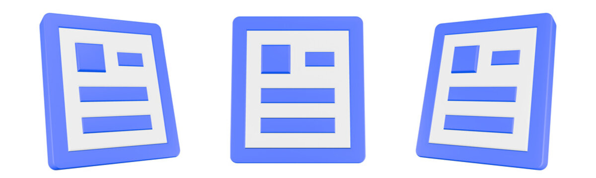file icon 3d render blue color