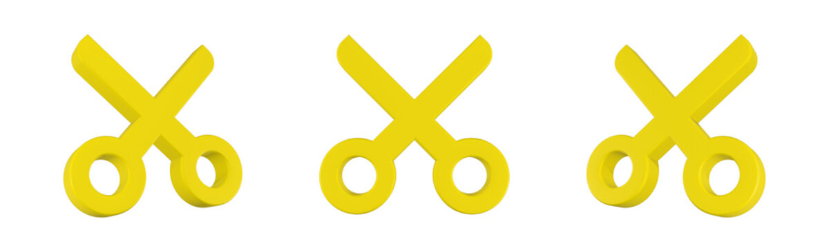 scissor icon 3d render design
