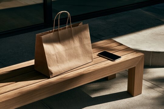 Shopping Bag and Smartphone Retail Concept