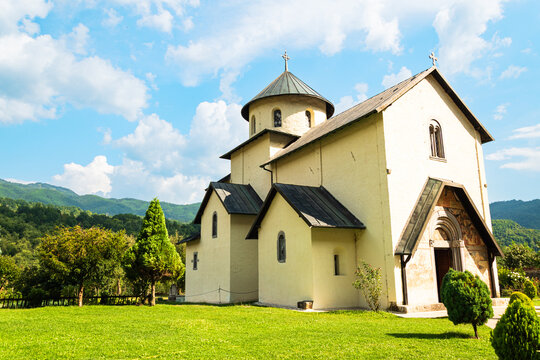 Moraca Monastery Orthodox church in Montenegro countryside
