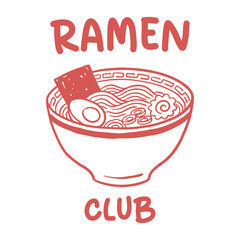 Fototapeta premium Retro Poster of ramen, japanese food Graphic Design for T shirt Street Wear and Urban Style 