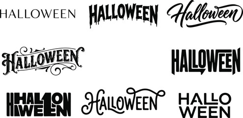 Variety of halloween themed typography and artistic lettering styles © Amdadul