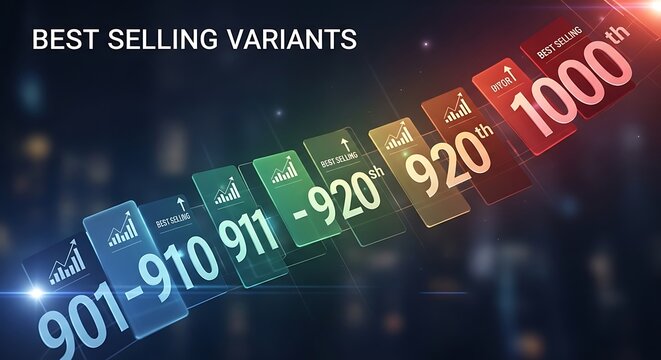 Abstract financial chart showing best selling product variants with business